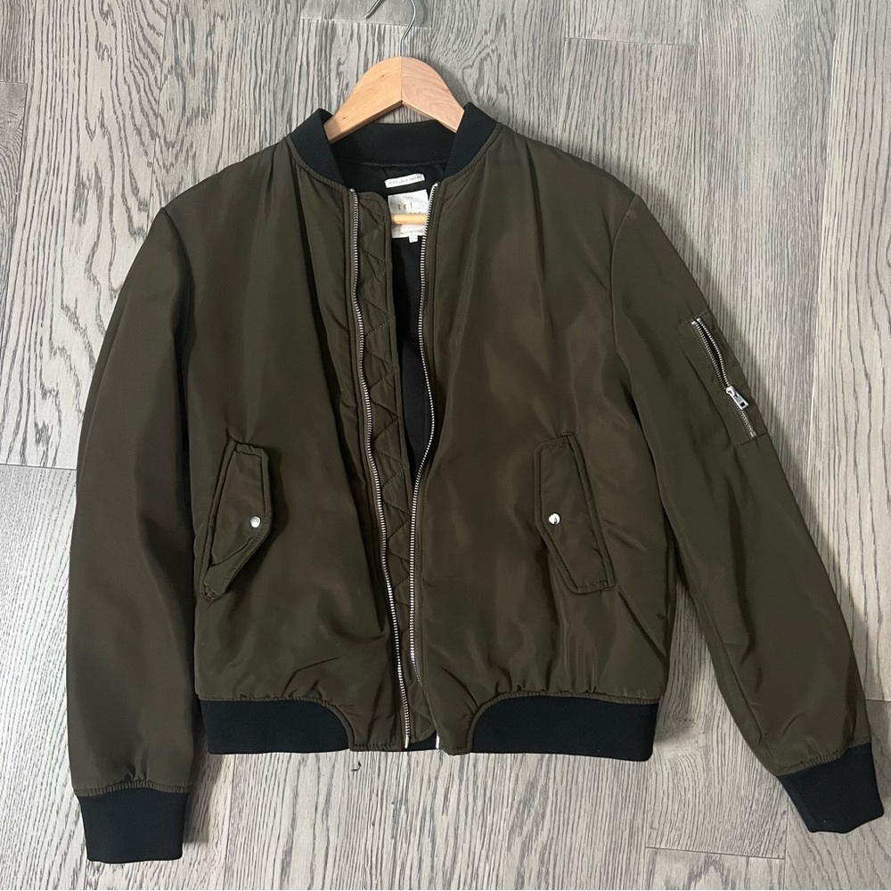 Zara Army Green Bomber Jacket